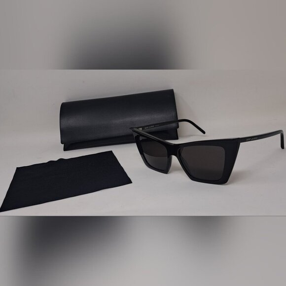 Saint Laurent Women's Sunglasses Black Cateye SL 372 001 54mm 54-16-145 - Picture 2 of 15